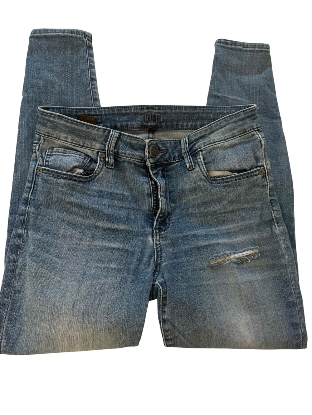 Kut from the Kloth Women's Mid-Rise Distressed Blue Jeans Sz 4P